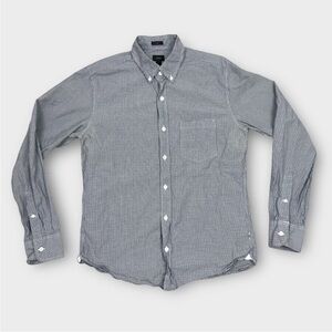 J CREW Botton Down Long Sleeve Shirt Mens Medium Slim Performance Blue Preppy